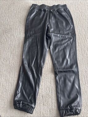 Steve Madden BB Dakota Black Faux Leather Jogger Pants